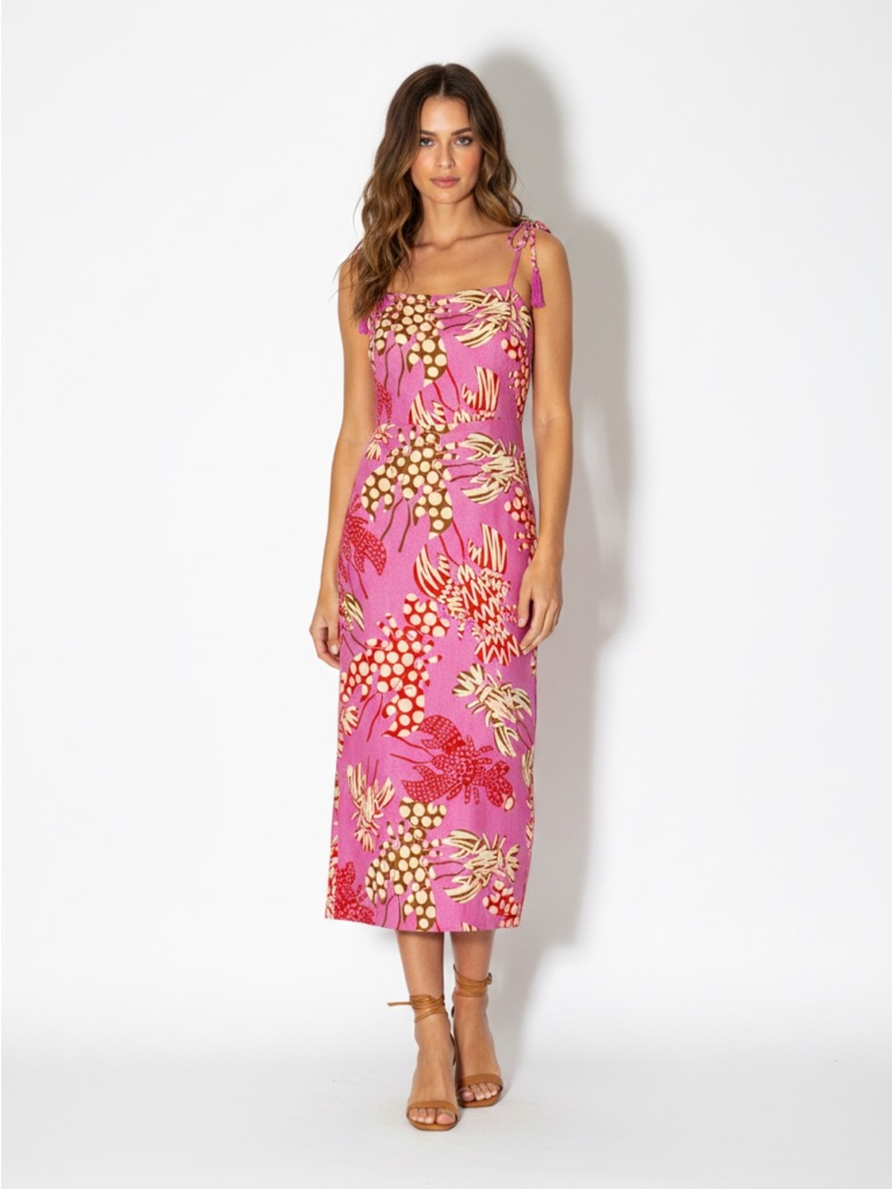 Rachel Zoe Pink Lobster Parade Midi Dress